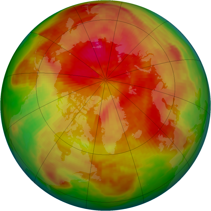 Arctic ozone map for 29 March 1984